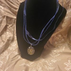 Handmade resin necklace stary night sky